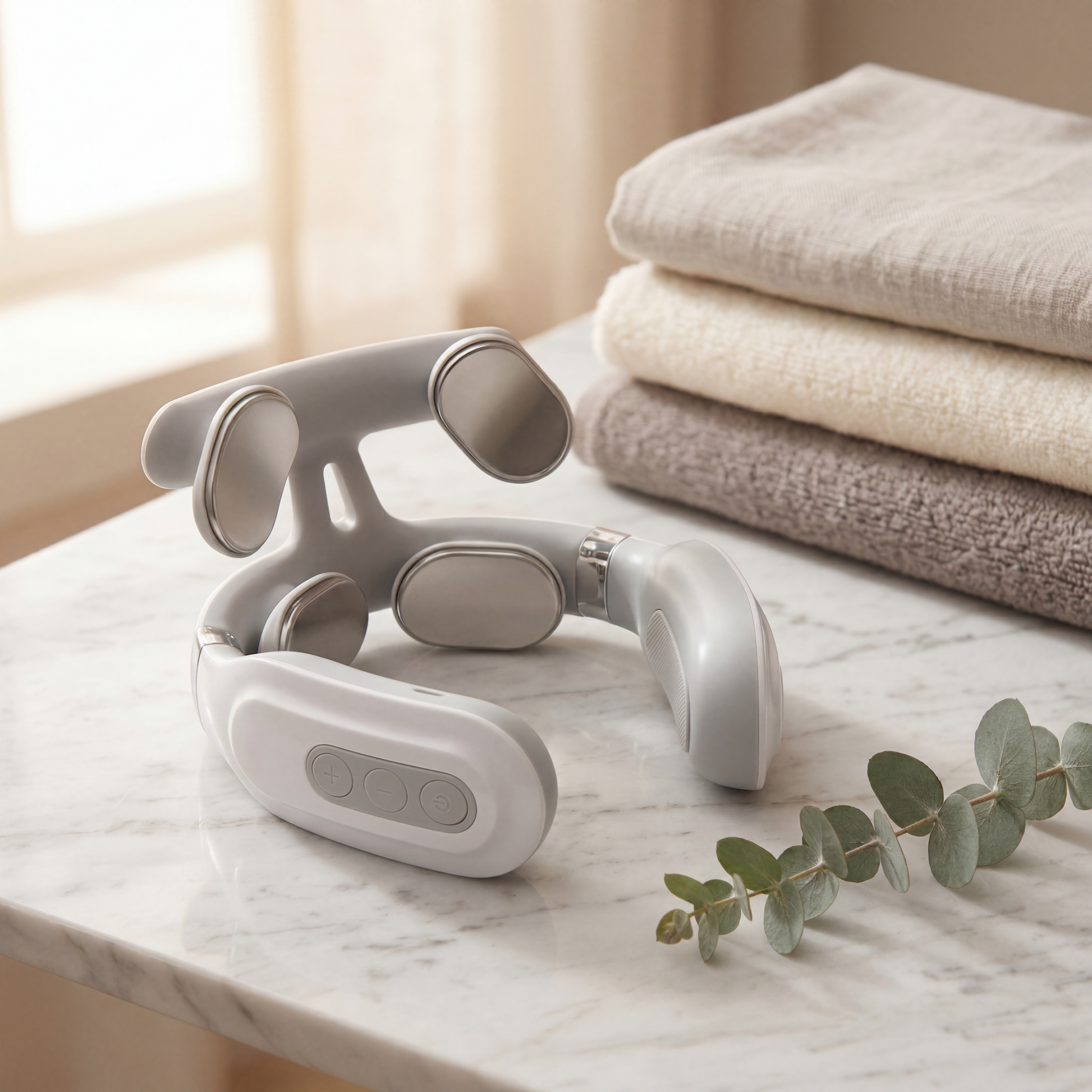 NightEase Neck massager in use before bedtime